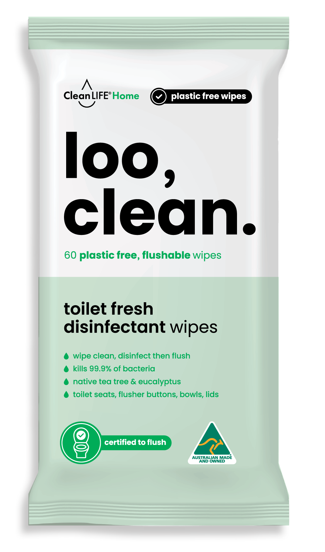 loo, clean. 60 wipes