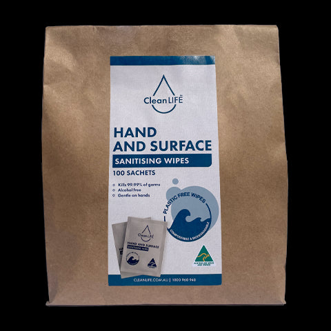 CleanLIFE Hand and surface wipes satchet